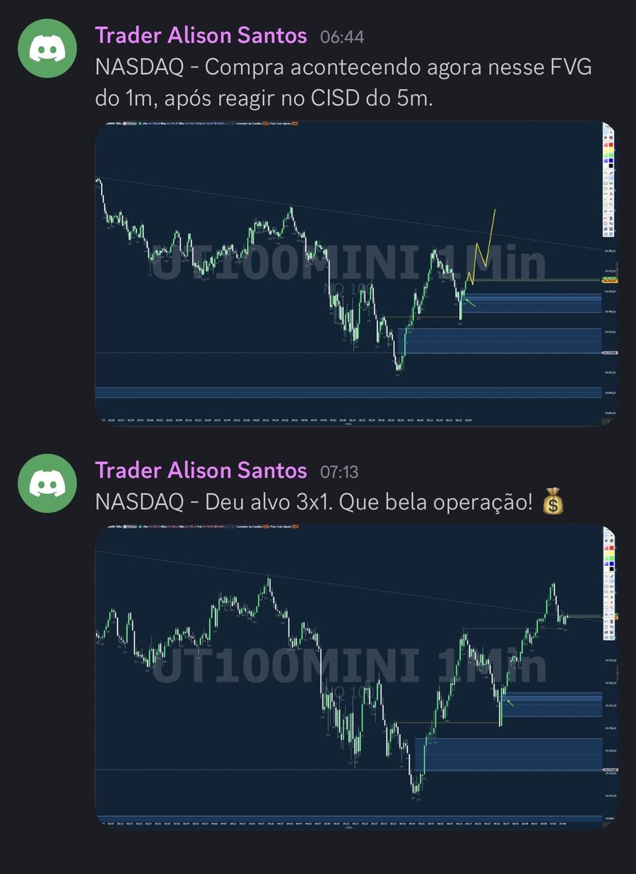Print original do post de NASDAQ no Discord