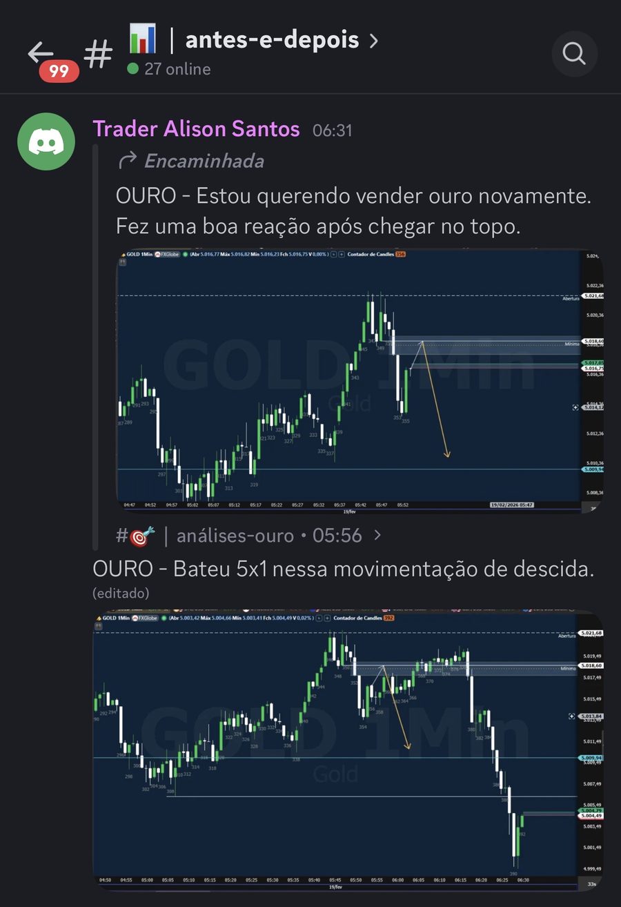 Print original do post de Ouro no Discord