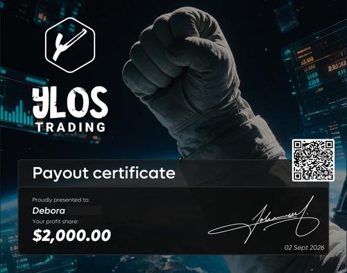 Certificado de saque Ylos Trading — Débora, US$ 2.000