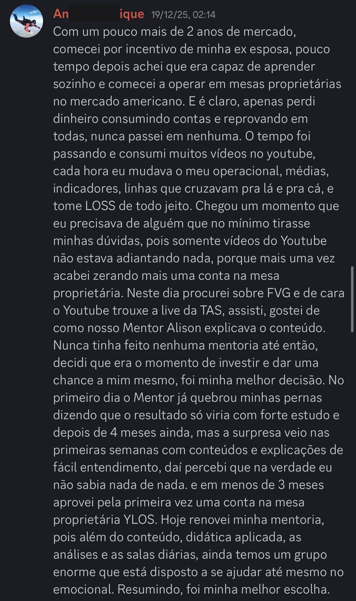 André H. — dois anos perdendo, aprovou na mesa em menos de três meses